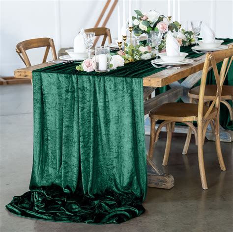 Velvet Emerald Green Table Runner